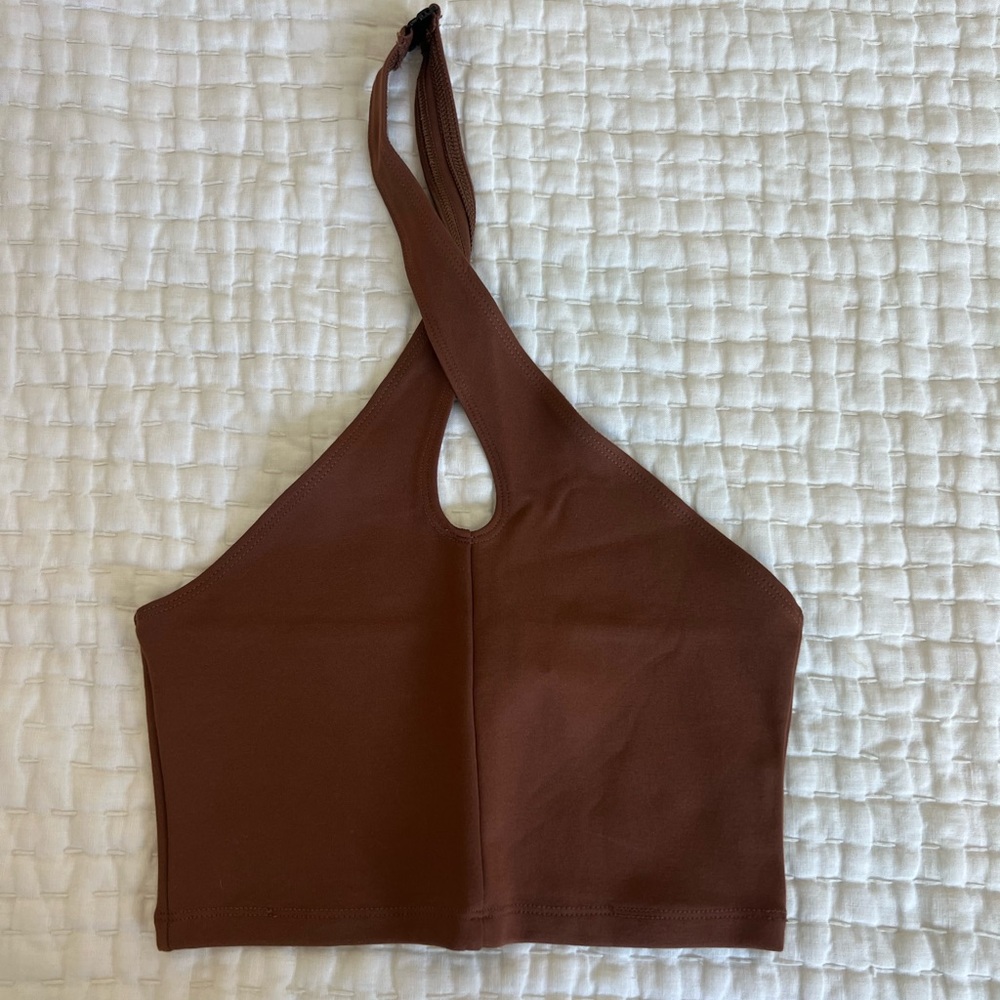 Aritzia Brown Buckle Halter